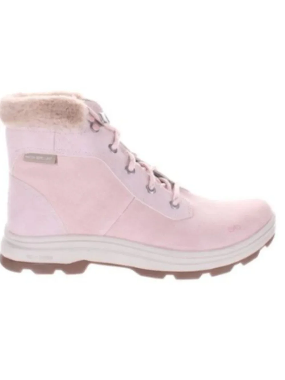 Ryka LIKE NEW size 9 light pink fur accent lace up water resistant winter boots